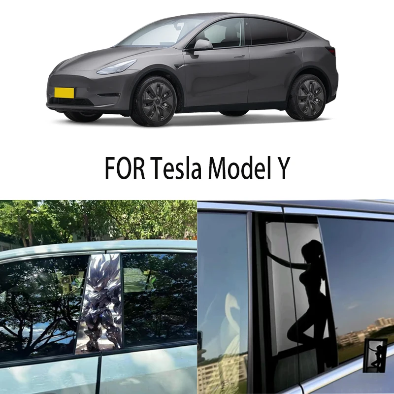 

Door Window Decoration Trims Pillar Posts Stickers Auto Styling For Tesla Model Y Car accessories