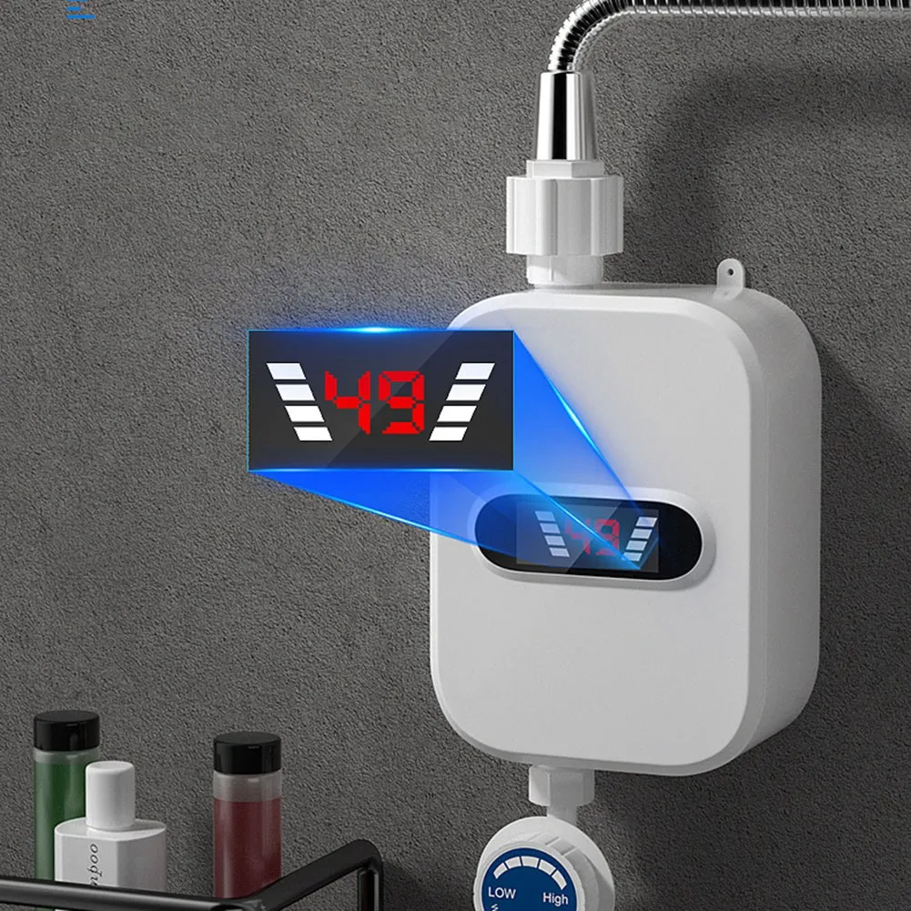 Aquecedor de água quente instantâneo para banheiro, torneira do chuveiro, display digital, plugue da UE, 220V, 3500W