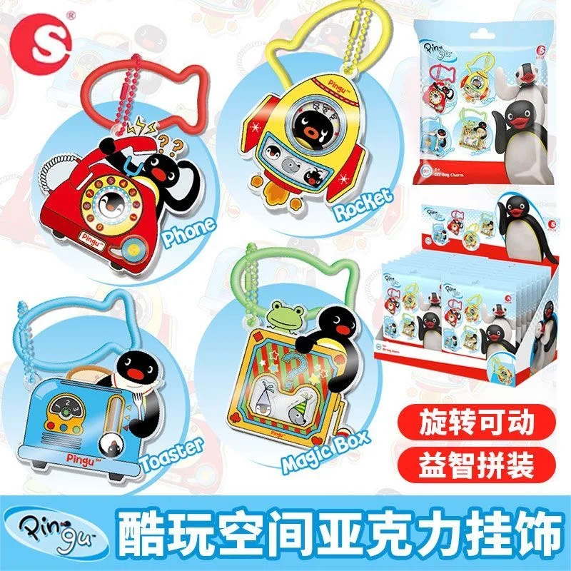 

Набор Pingu Blind Bag: Оригинальные акриловые подвески-брелоки с пингвинами для рюкзаков, игрушки для детей, подарок на день рождения