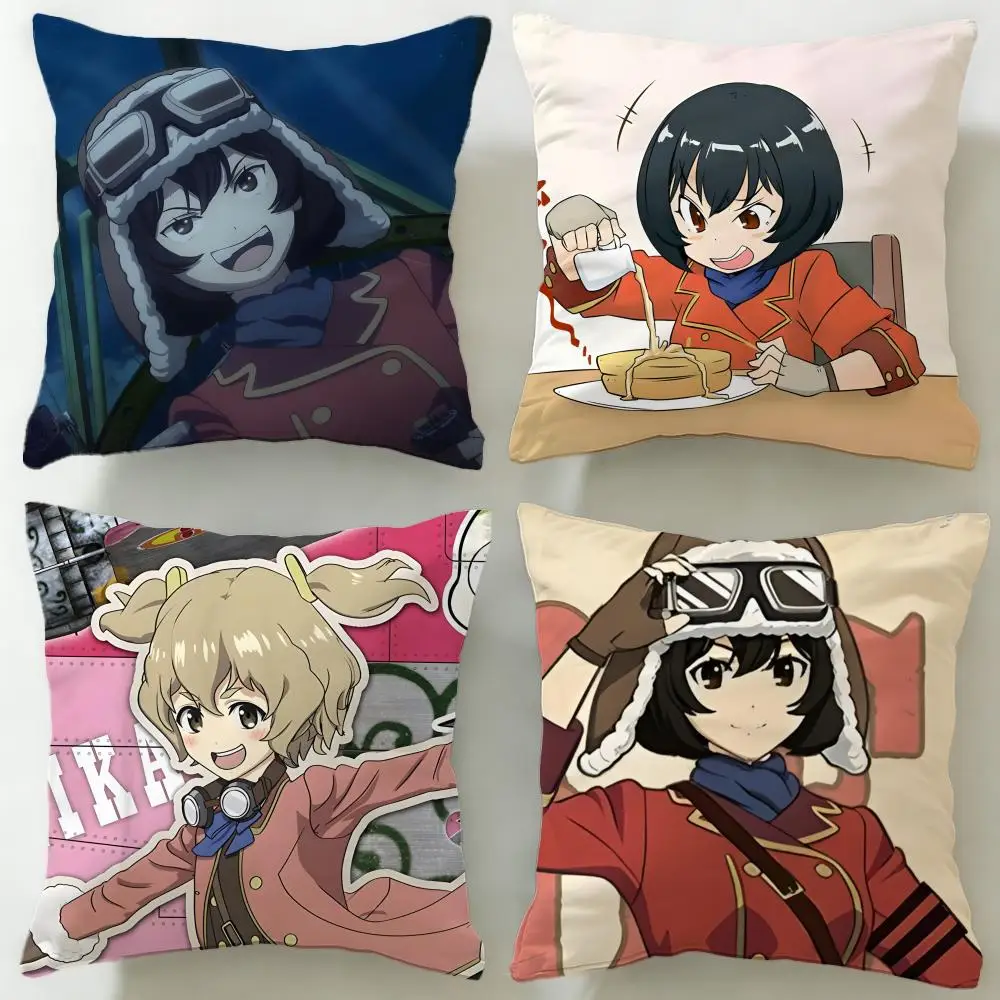 Action-Anime-Kissenbezug „The Magnificent Kotobuki“ – weicher und leicht zu waschender Kissenbezug – vielseitig einsetzbar für Couch, Bett, Reisen und Büro