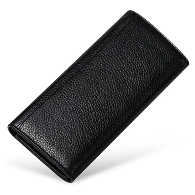 Fashion Genuine Leather Women Wallet Long 3 Fold Clutch Bag RFID Blocking Wallet ID And Credit Card Holder Wallets for Women