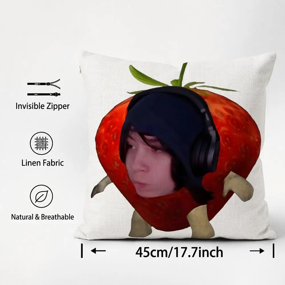 Youtuber Quackity Cushion Cover Cushion Covers Natural Linen Breathable Sofa Bedroom Decor Pillowcase