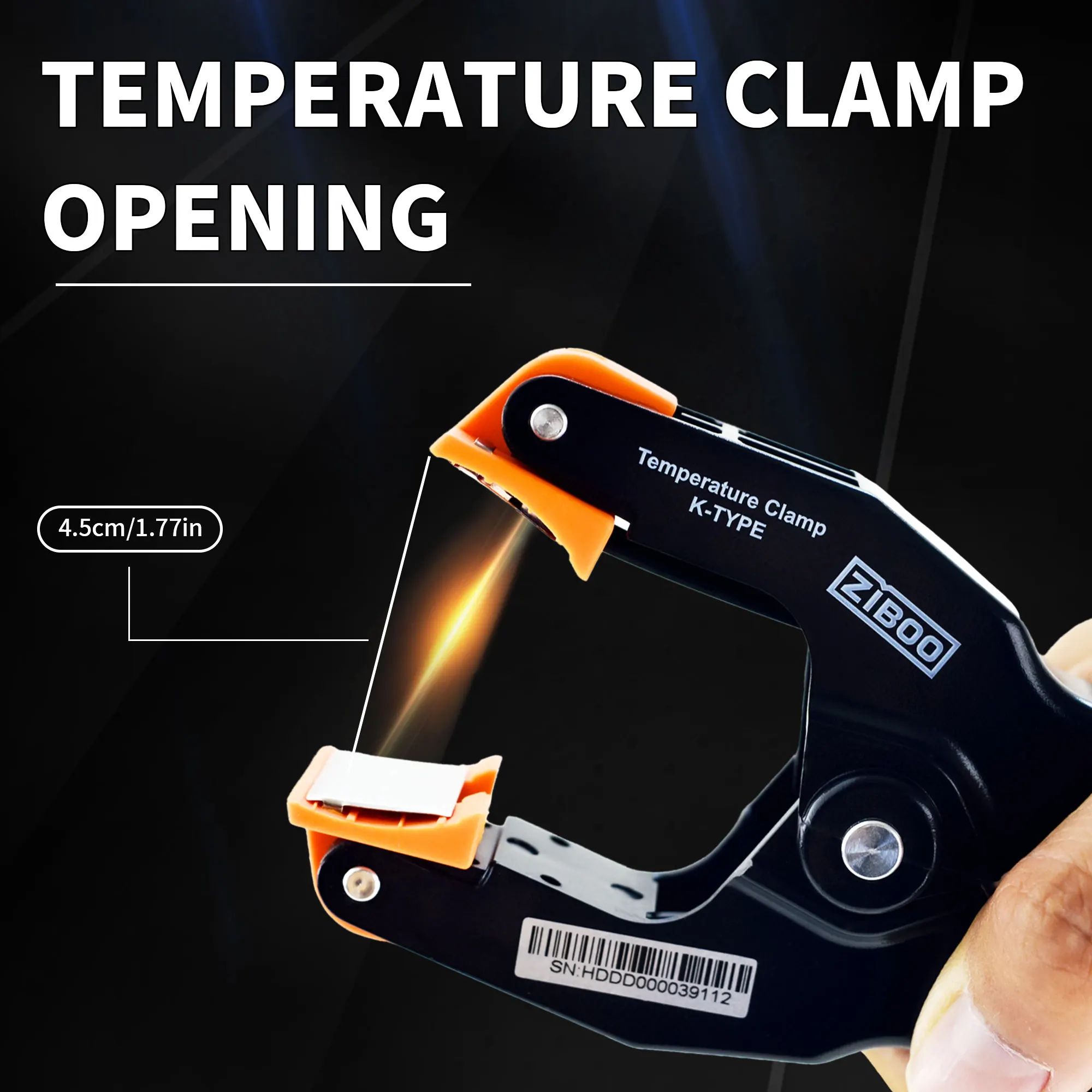 ZIBOO 69140 K-Type Thermometer, Pipe Temperature Clamp for HVAC, Measures -40 to +392 Degrees Fahrenheit