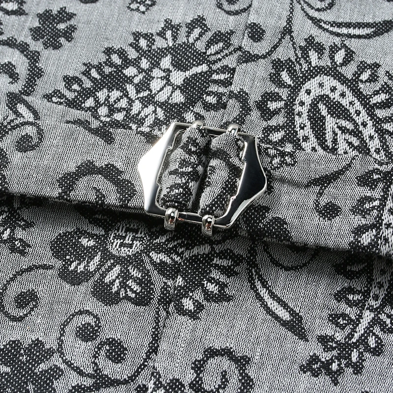 ‌ QJ CINGA Новый мужской серый жилет без рукавов с принтом, деловой повседневный однобортный жилет с v-образным вырезом, азиатские размеры M-8XL