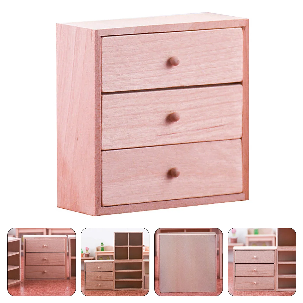 Mini Cabinet Decoration Furniture Models Miniature Decorative House Prop Wooden Toys