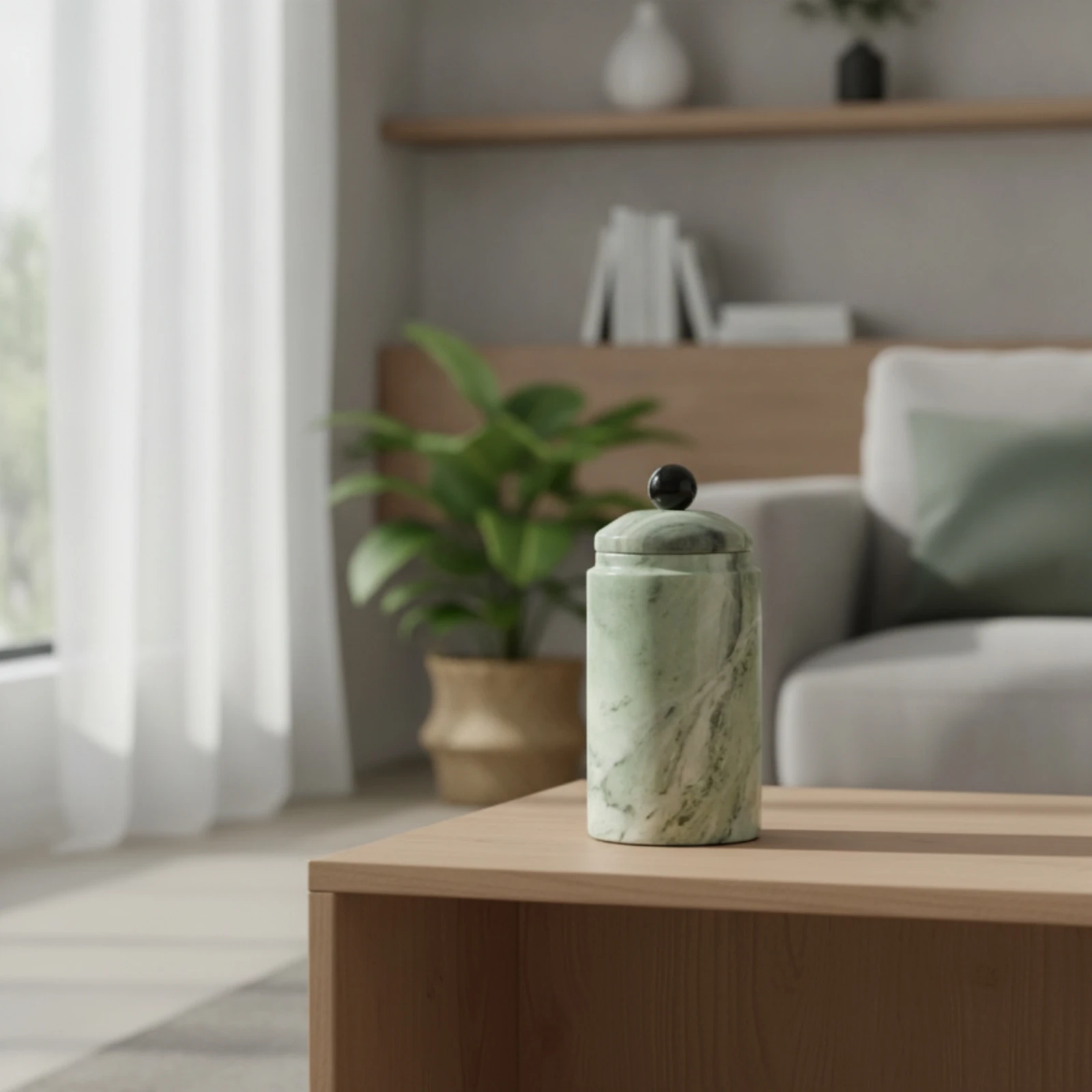 Marble Jar with Lid Decorative Marble Canister with Lid Minimalist Long-Lasting for Home Decor, Tabletop