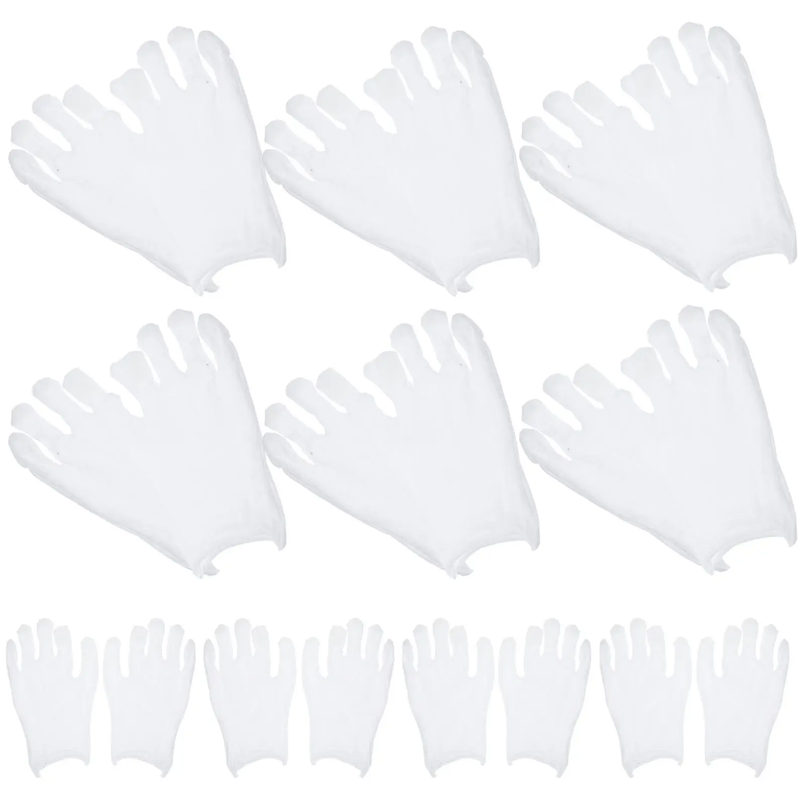 

10 пар белых защитных перчаток из чистого хлопка для промышленного использования, защиты рук при работе с ювелирными изделиями, для ювелирных магазинов