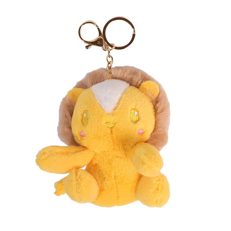 Cute Colorful Lion Plush Keychain Soft Fluffy Little Lion Stuffed Doll Bag Pendant Backpack Decor Girls Gift - view 5