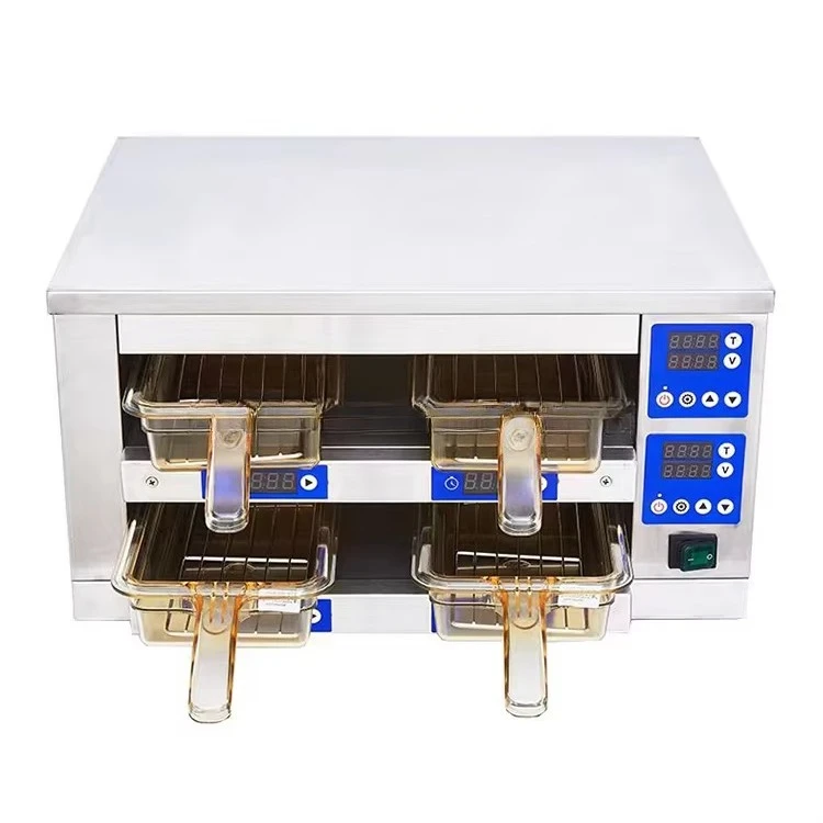 2 Tier 4 Tray Burger Patty Warmer Commercial Restaurant Fast Food Equipment Heater Display Meatloaf Warmer