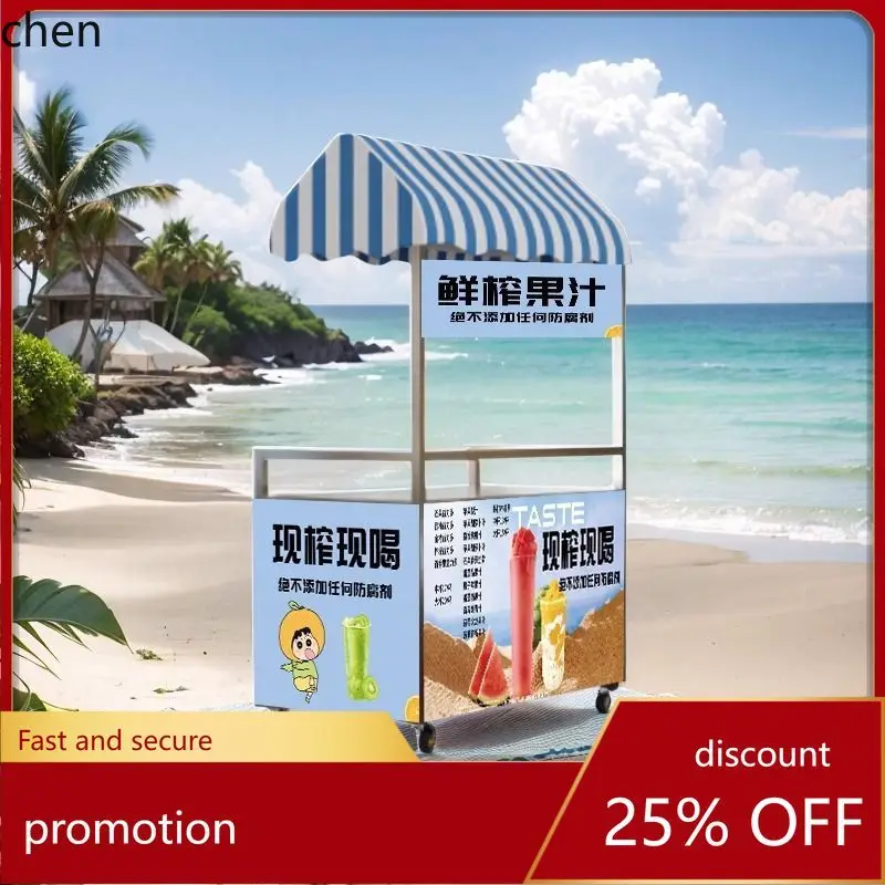 CZ Foldable Stall Cart Ice Powder Sushi Mobile Snack Cart Mobile Street Stall Night Market Stall Cart
