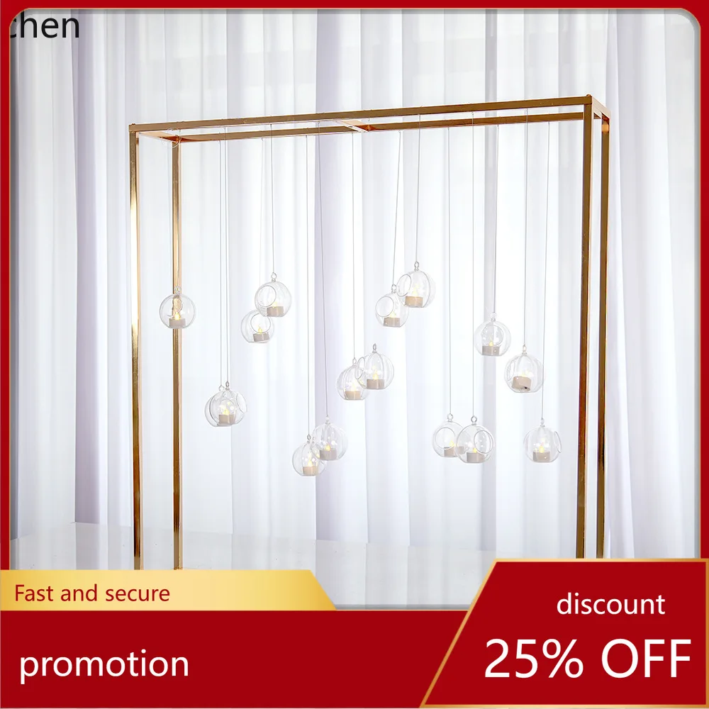 PYH Wedding Props Geometric  Iron Art Square Decoration Hotel Main Table Background Display Festive Supplies