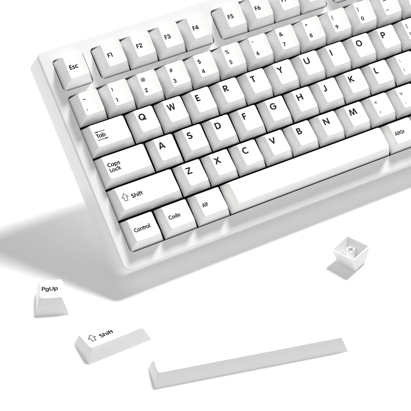 KBDiy Retro GMK Keycaps Minimal White Cherry Profile PBT Keycap Set for Coutom Gaming Mechanical Keyboard 139Keys 60% Key Caps