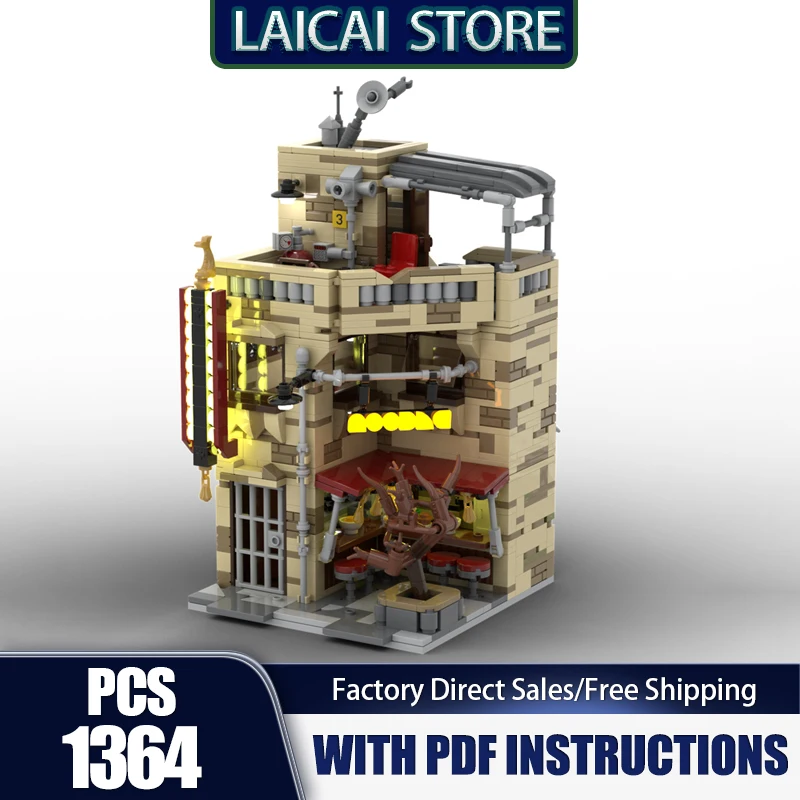 

City Street View Model Moc Building Bricks City Noodle Shop Technology Modular DIY Scene Block Gift Christmas Toys