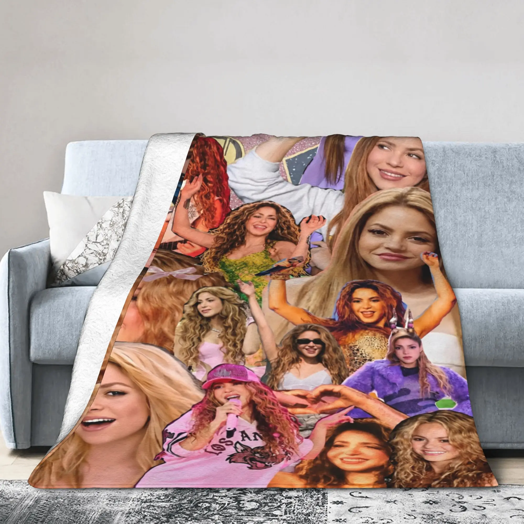 Shakira Colombian Singer Blanket Fleece Summer Air Conditioning Super Warm Throw Blanket for Bedding Office Bedding Throws