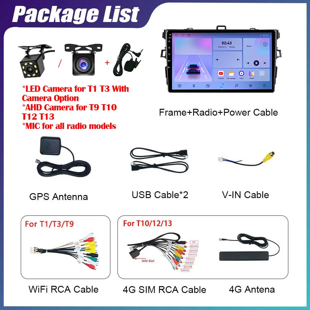 أندرويد 14 راديو السيارة لتويوتا كورولا E140 E150 2006-2013 ستيريو الوسائط المتعددة مشغل فيديو نافي نظام تحديد المواقع CarPlay Autoradio HU DVD DSP
