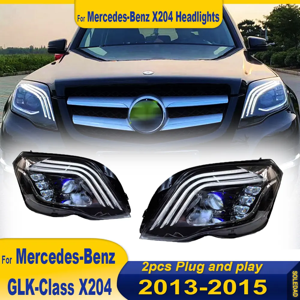Reflektory samochodowe LED do Mercedes-Benz GLK x204 2013 2014 2015 glk 200 do Maybach styl pełna lampa LED DRL przednie światło montażowe