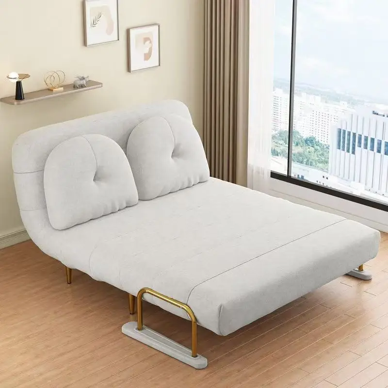 Folding sofa bed, double small apartment cream wind sofa, multi-functional and simple