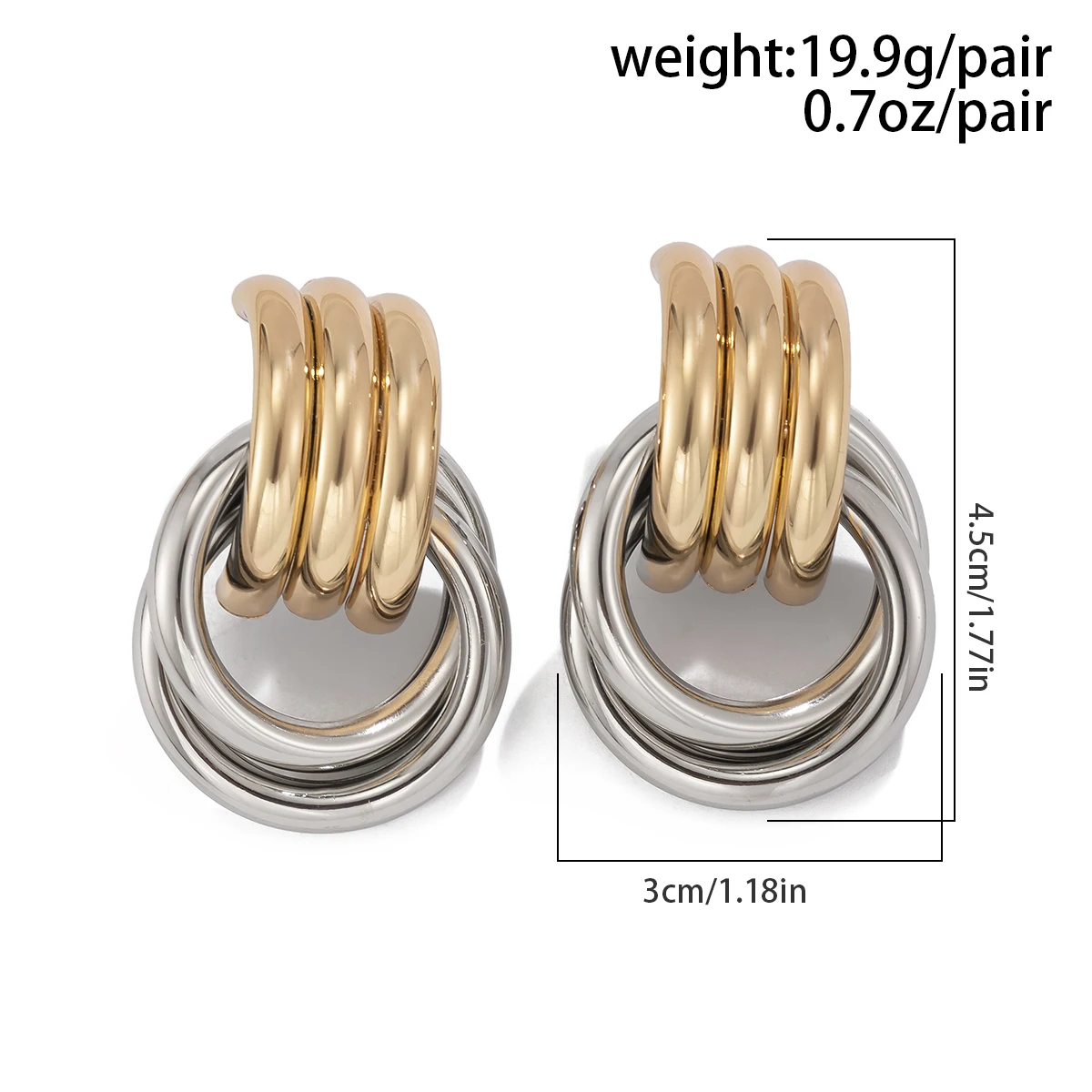 IngeSight.Z Fashion Simple Multi Layer Round Circle Earrings for Women Statement Party Stud Earrings Ladies Ear Jewelry