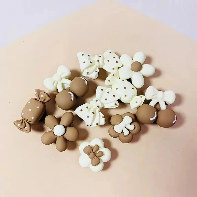 

2025 Cartoon Cherry Bow Resin Flower Candy Color Resin DIY Shoe Accessories Set Reusable Party Gifts Favors