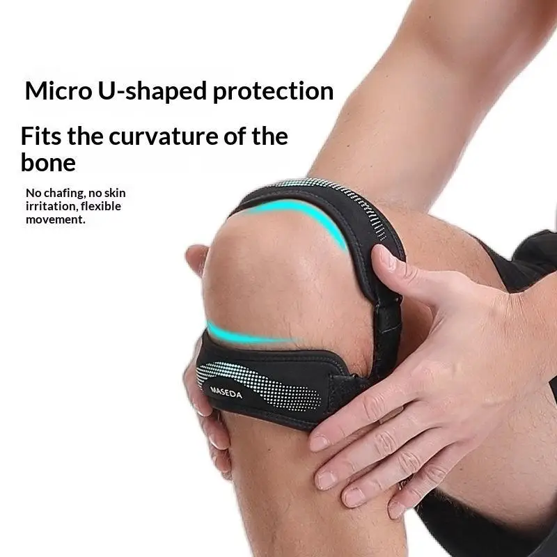 1Pc Soft Adjustable Shock Absorbing Double Patellar Band Knee Support Breathable Knee Patella Stabilizer Strap Knee Protector