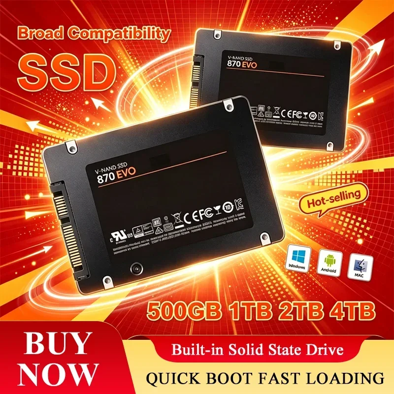 Solid State Disk SSD 870 EVO 1TB2TB4TB Internal HDD Hard Drive Sata3 2.5 Inch For Laptop Microcomputer Desktop