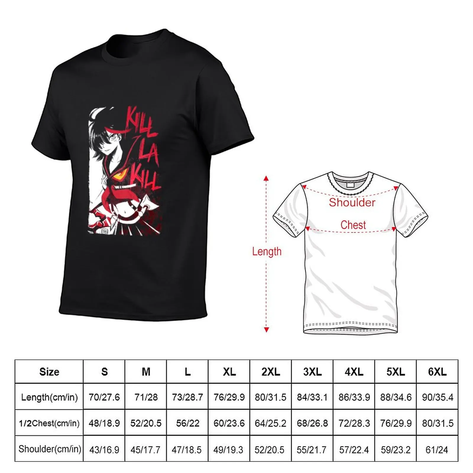 Ryuko Matoi La Kill T-shirt anime funnys blanks big and tall t shirts for men