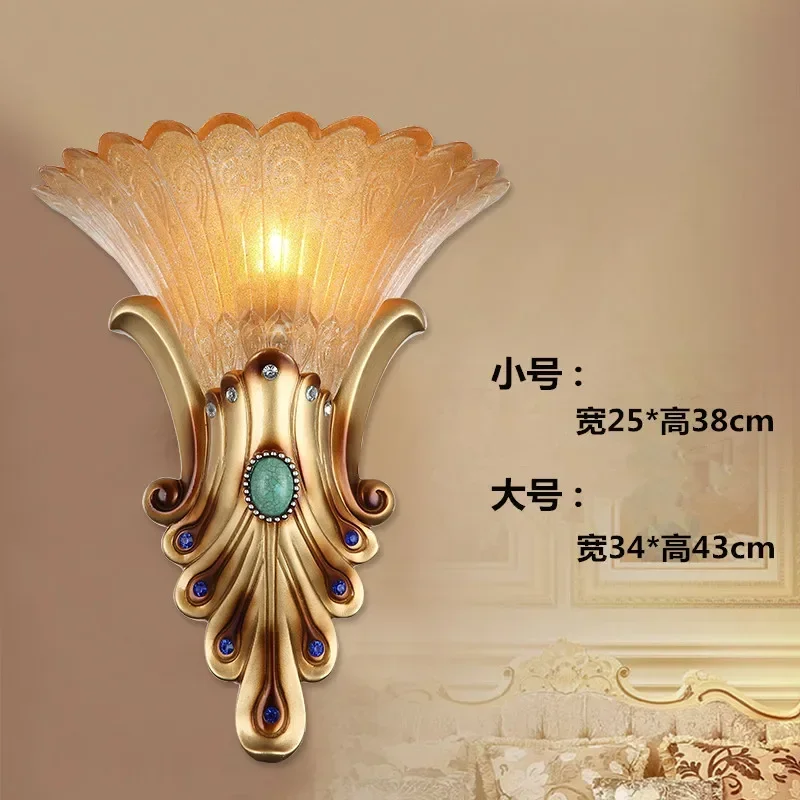 

European resin wall lamp retro creative living room porch corridor aisle wall lamp bedroom bedside lamp