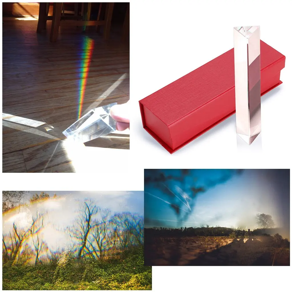 Length 15cm Optical Glass Triangular Prism For School Teaching Light Spectrum Physics and Photo Photography