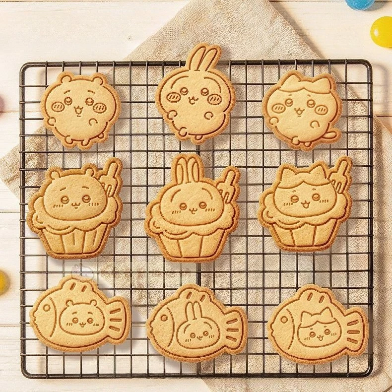 Chiikawa Usagi Hachiware Cartoon Cookie Press Mold DIY Clay Incense Charm Fish Shaped Biscuit Mould Handmade Baking Decor Tool