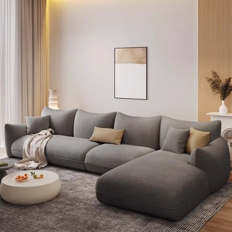 Nordic modern light luxury living room technology cloth leave-in combination princess sofa