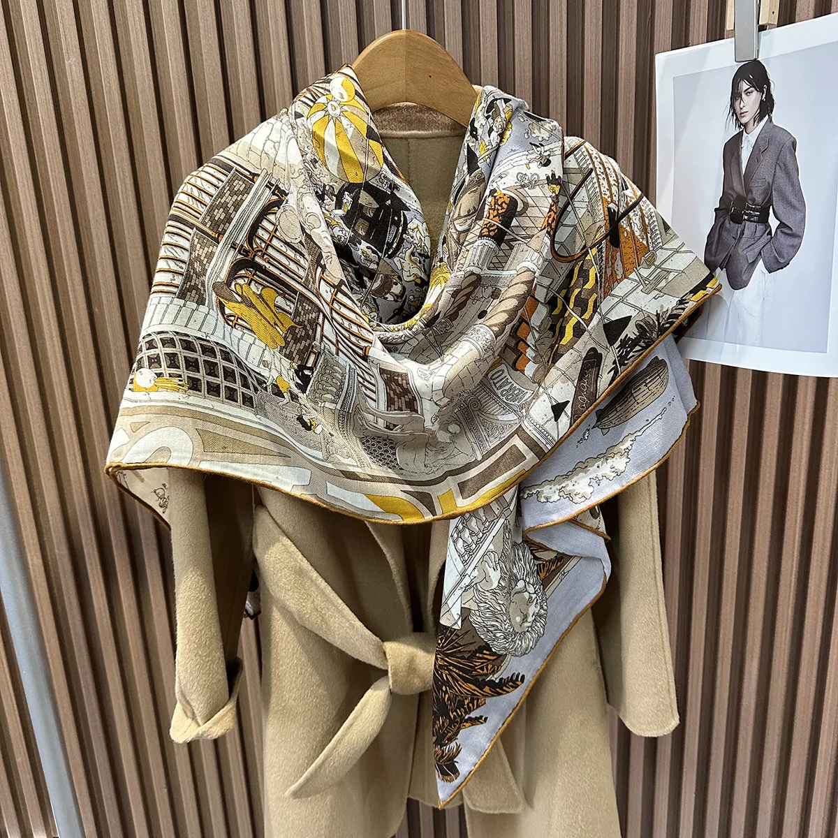 30% الحرير 70% وشاح من الصوف 135 سنتيمتر شالات مربعة كبيرة الفاخرة مصمم النساء توالت حواف عصابات هدية الكريسماس سرق