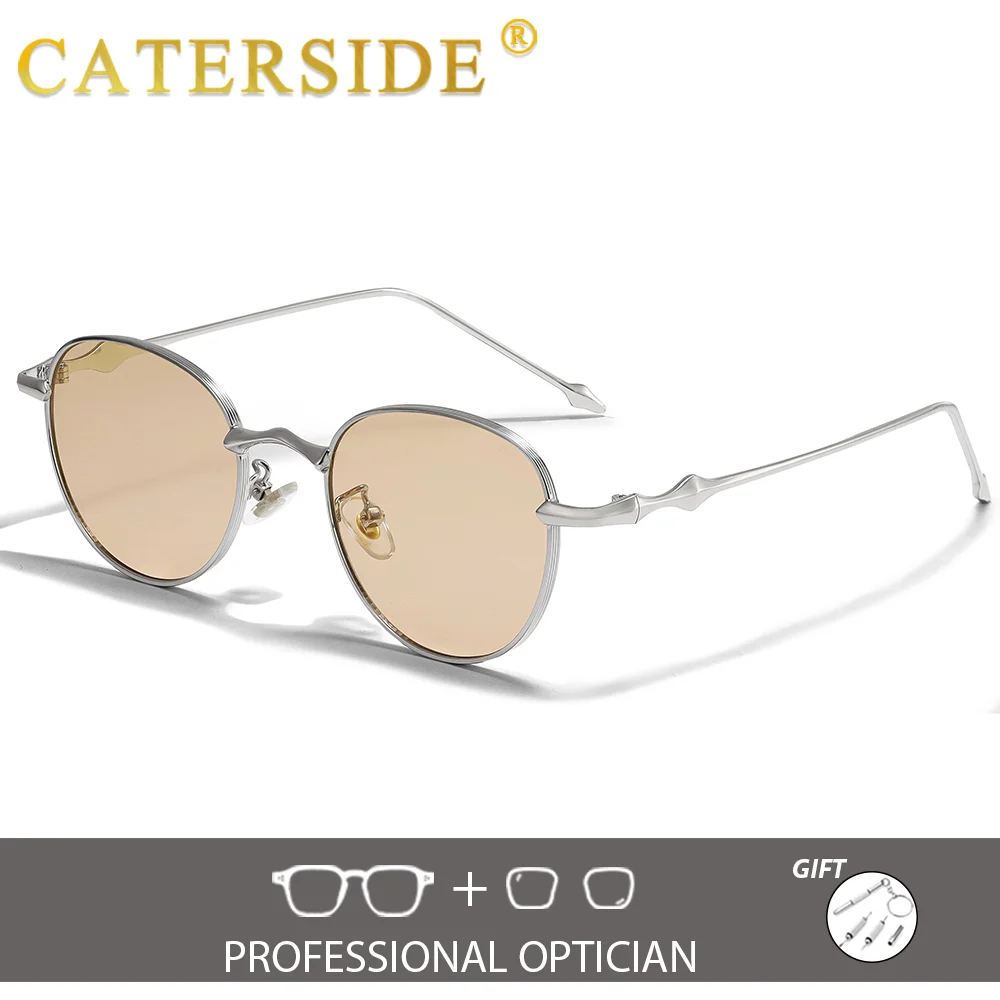 

CATERSIDE новые унисекс пилотные оптические солнцезащитные очки в круглой оправе, очки по рецепту, частные индивидуальные ретро очки для чтения UV400