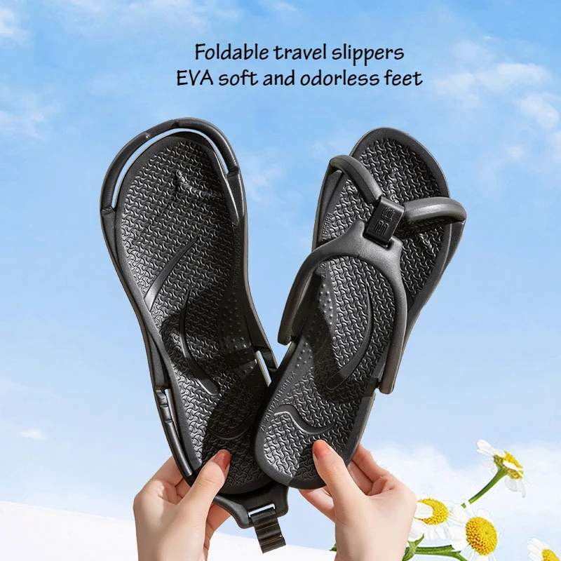New Indoor Home Bathroom with Men's and Women's Foldable Slippers Essential for Couples' Travel and Tourism Non slip Slippers