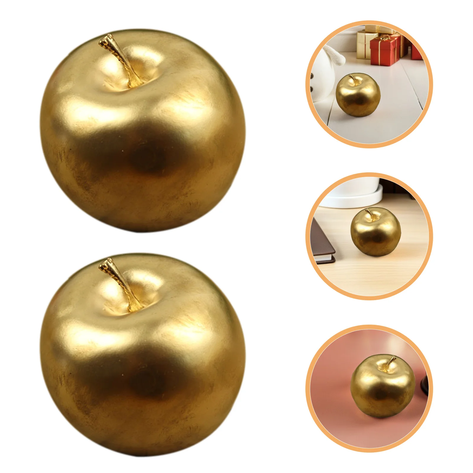 

6pcs Realistic Foam Gold Artificial Decor Lifelike Faux For Kitchen Centerpiece Christmas Party Decoration Xmas Fake Fruit