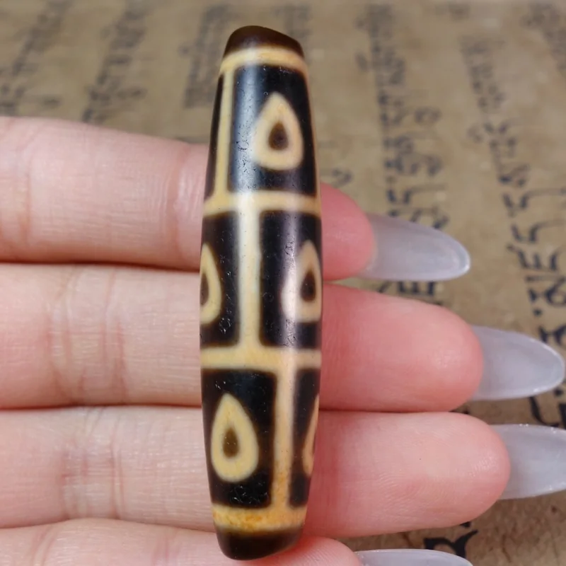 

Ancient Tibetan DZI Beads Old Agate Bodhi 9 Eye Totem Amulet Pendant GZI #3708