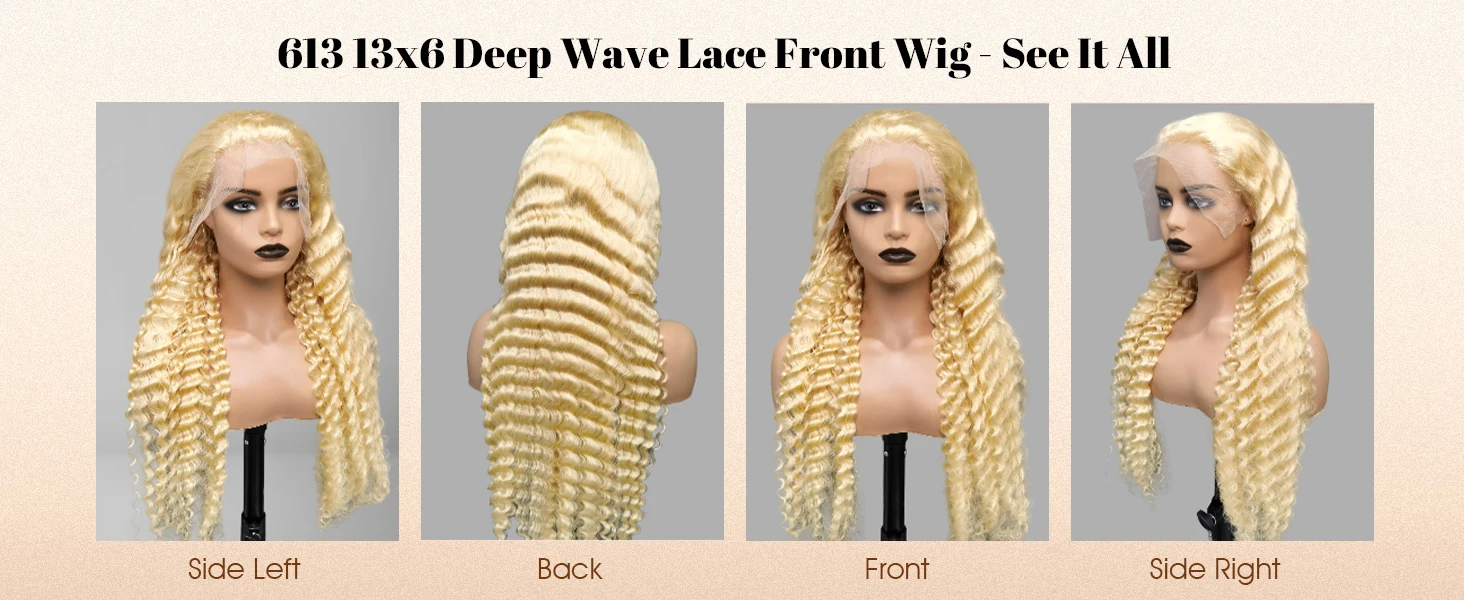 30 32 Inch 613 Loose Deep Wave 13x6 HD Lace Frontal Wigs Curly Brazilian