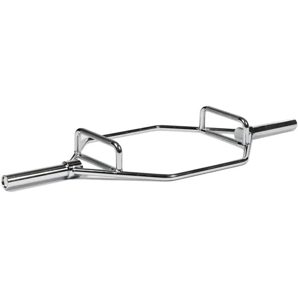 

Трап-бар с рифлеными рукоятками, грузоподъемность 500 фунтов, для снижения нагрузки при становой тяге, шрагах, подтягиваниях, гребках, прыжках в приседе.