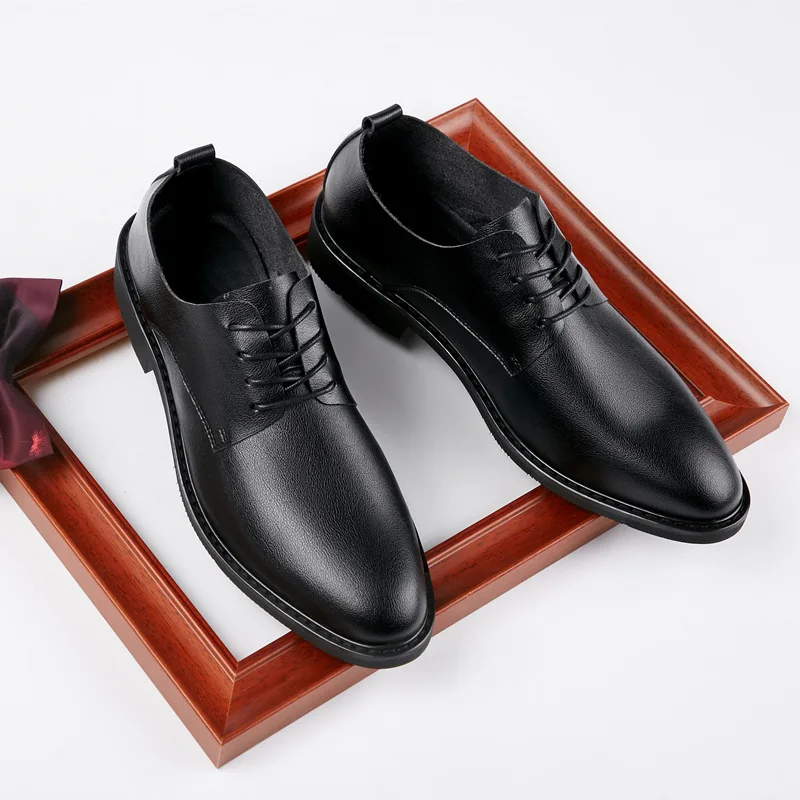 Chaussures en Cuir Souple à Lacets pour Homme, Chaussures d'Affaires, de Mariage, Décontractées, à la Mode, Printemps/Été