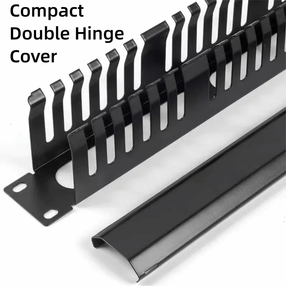 1U Cable Management Horizontal Mount 12/24 Slot 19inch Server Rack Wire Organizer Network Cable Management Rack
