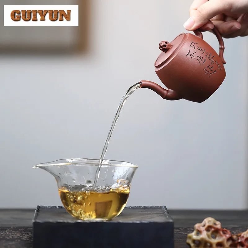 160ml Ancient Yixing Purple Clay Teapots Handmade Pot Raw Ore Qingshui Mud Kettle With Filter Zisha Tea Set Tea Services Craft