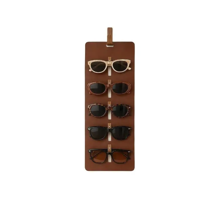 Leather Sunglasses Storage Organizer Multi Slot Eyeglasses Display Rack Hanging Eyewear Holder Home Entryway Accessory Stand