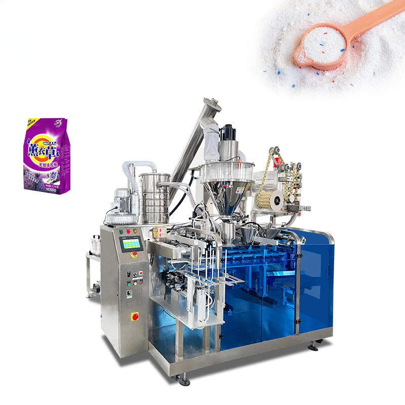 Pouch Filling Sealing Doypack Powder Packing Zipper Premade Giving Bag Laundry detergent soap powder Packaging Machine