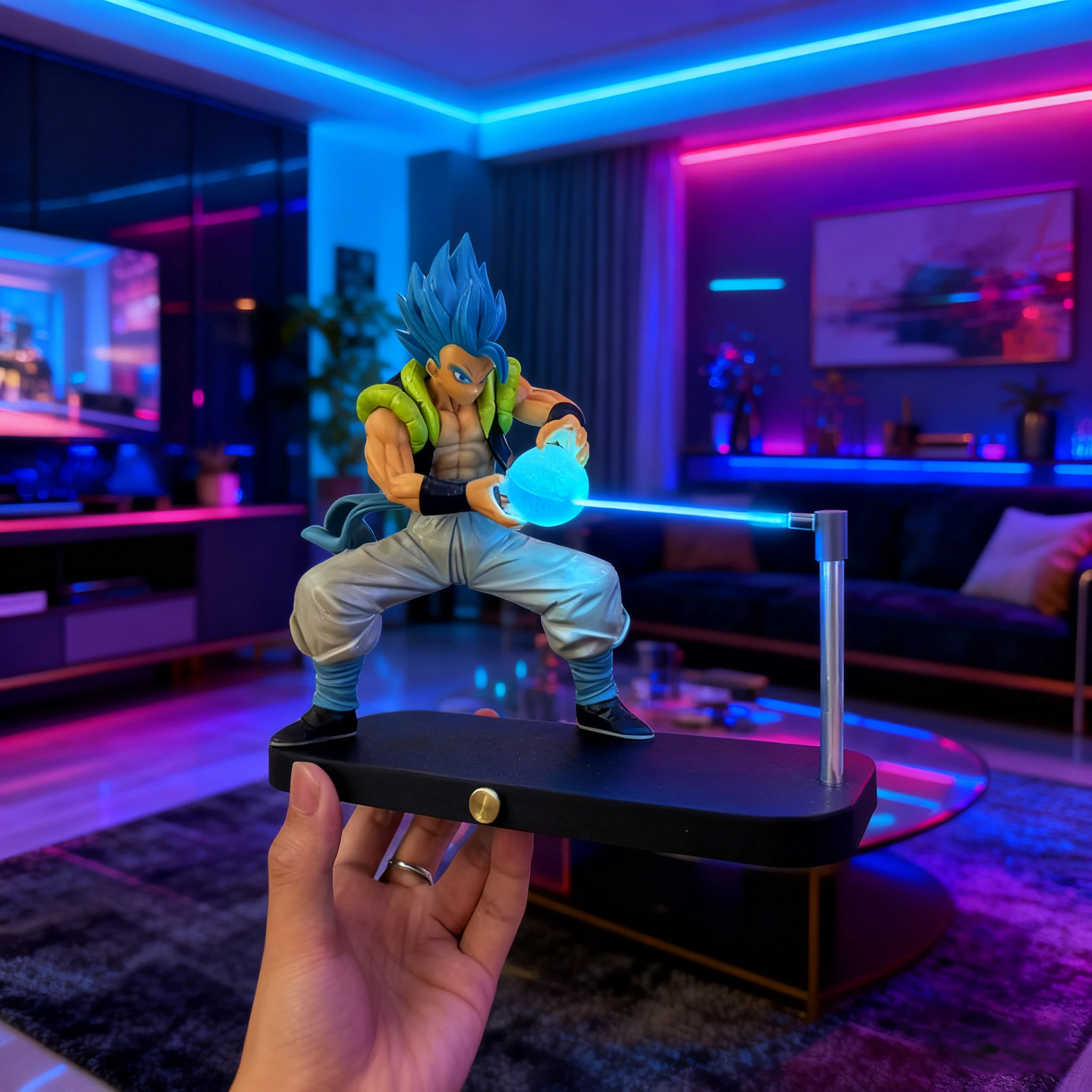 Перезаряжаемая лампа Dragon Ball Gogeta Anime Gogeta Ligh Son Goku Light Модель лампы Kakarotto Kamehameha Wave Магнитный орнамент