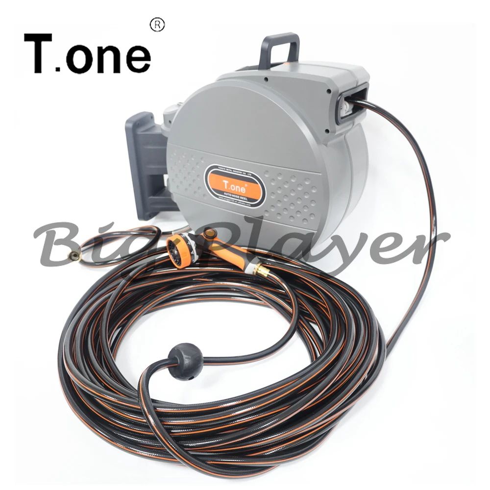 Wall-Mounted Automatic Retractable Garden Hose Reel - 180° Rotatable Irrigation System with Anti-Kink Water Hose