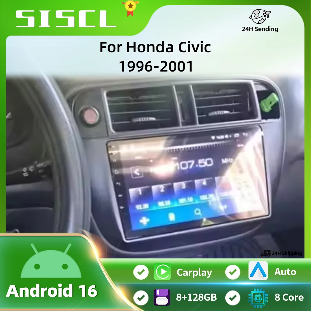 

Android Auto Car Radio Multimedia Player Left Hand Drive for Honda Civic (EJ/EK/EM) 1995 - 2001 GPS Navigation Wireless Carplay