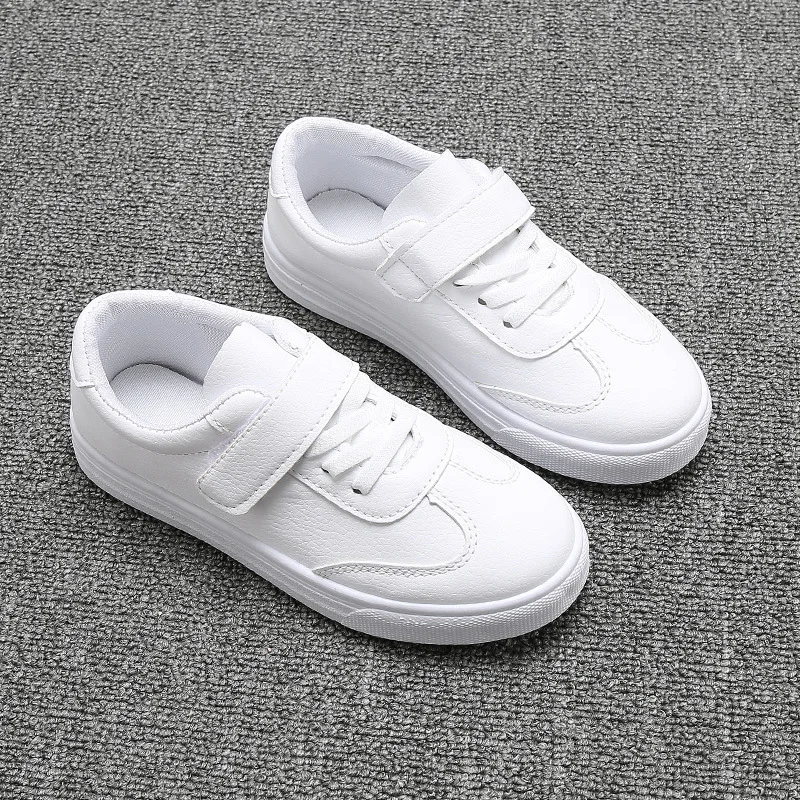 

Children Casual Shoes Spring Autumn White PU Leather Girls Shoe Breathable Student Sneakers Kids Soft Sole Non-slip Running Shoe