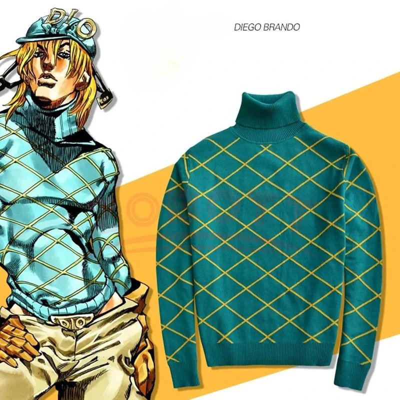 Аниме Bizarre Adventure Косплей Костюм Диего Брандо Золотой Ветер Хлопковый Вязаный Свитер Осень Зима Одежда Для Хэллоуина