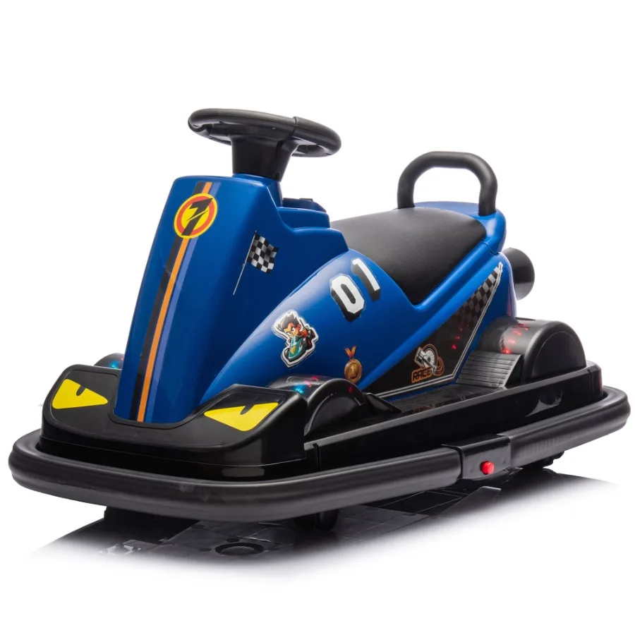 12-V-Ride-On-Motor-Stoßstangen-Auto-Integratiesystem, um 360 Grad drehen, statt Kollisionstrigger, Soundeffekte und Lichter Fourwhe