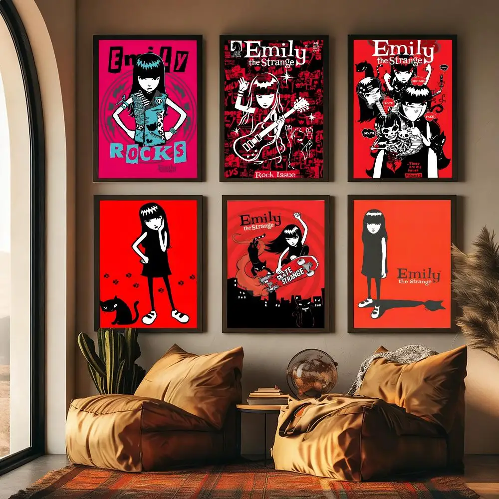 E-Emily The Strange Poster Sticky Wall Art Printing Waterproof Home Living Bed Room Aesthetic Decor
