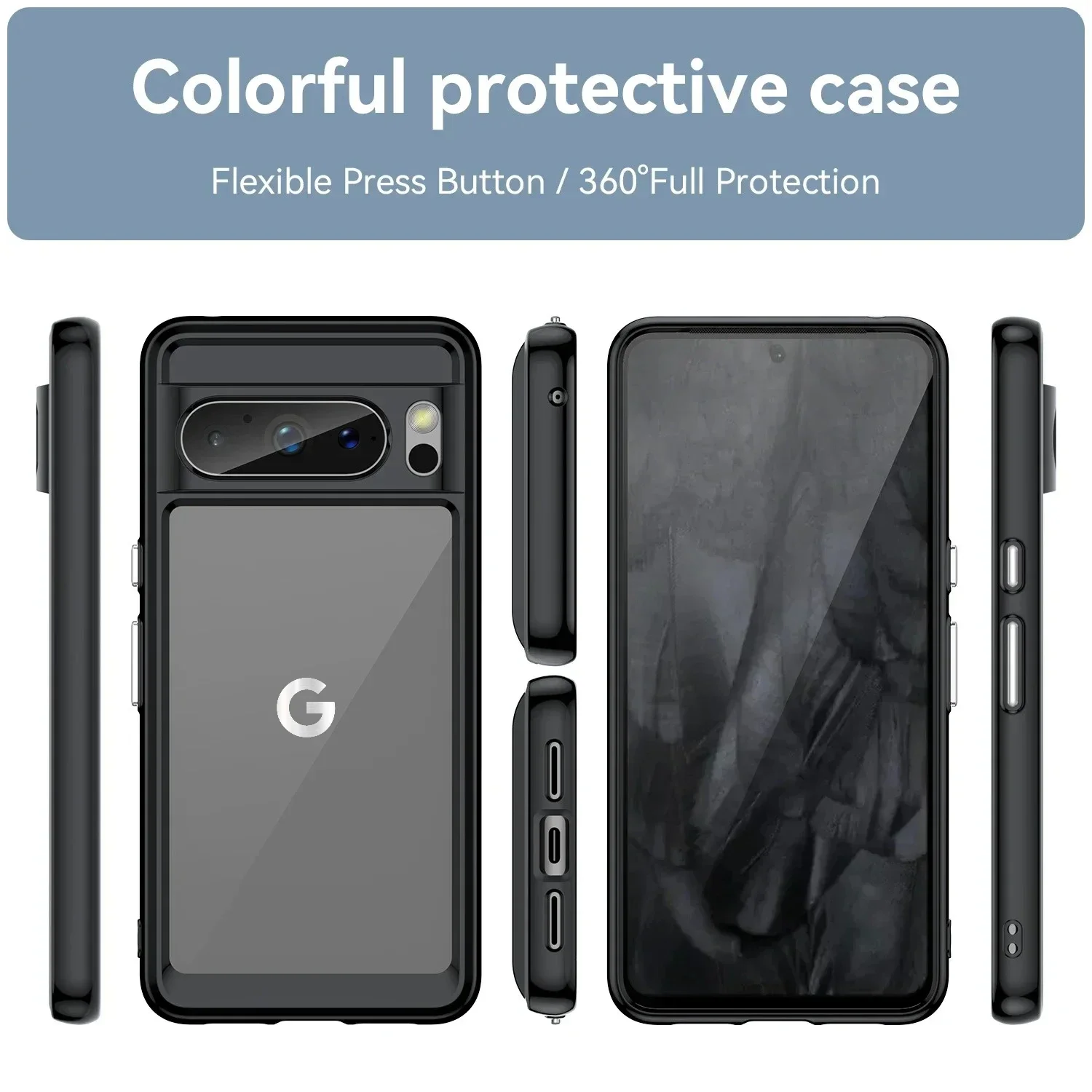 Original Einfache Transparente LOGO Telefon Fall Für Google Pixel 10 9 8 7 6 EINE Pro XL Pro TPU stoßfest Stoßstange Schutz Zurück Abdeckung